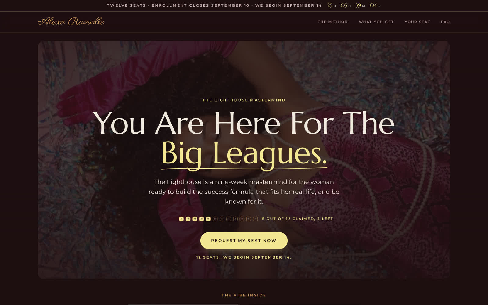 The Lighthouse sales page shown on a laptop screen